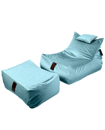 Sitzsäcke SET Lounge XXL Luxury Light Blue | Wegett